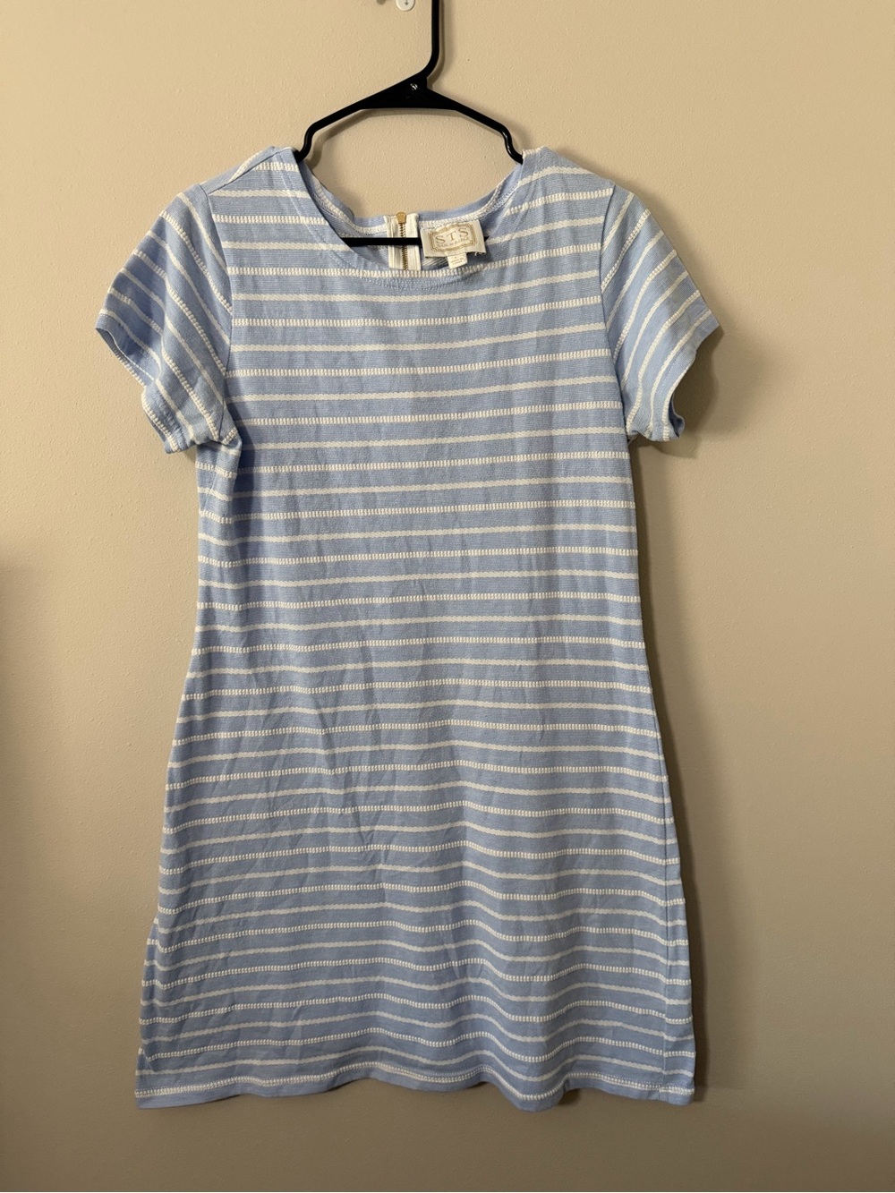 STS Sail to Sable Blue White Striped Dress Women’s Size Large L Coastal Preppy